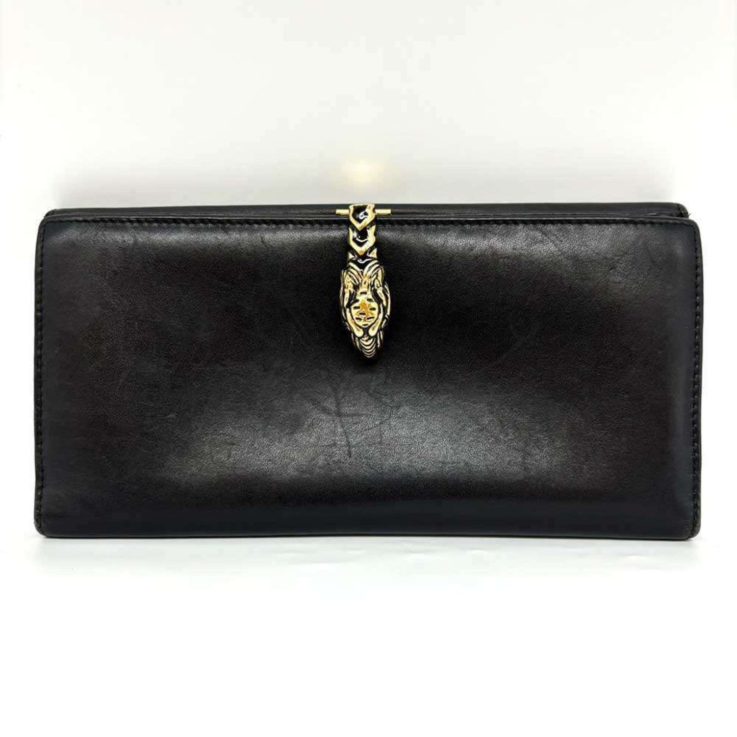 Gucci Black Leather Long Bill Wallet (Bi-Fold) ()