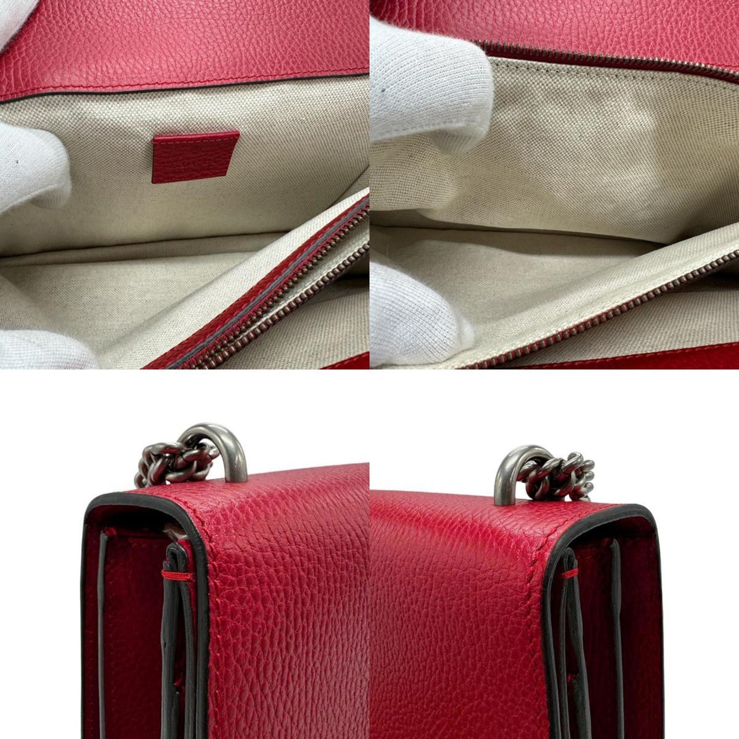 Gucci Red Color Leather Shoulder Bag