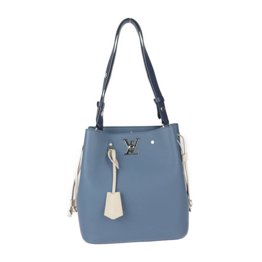 Louis Vuitton Blue Jean Leather Handbag Shoulder Bag Tote Bag ()