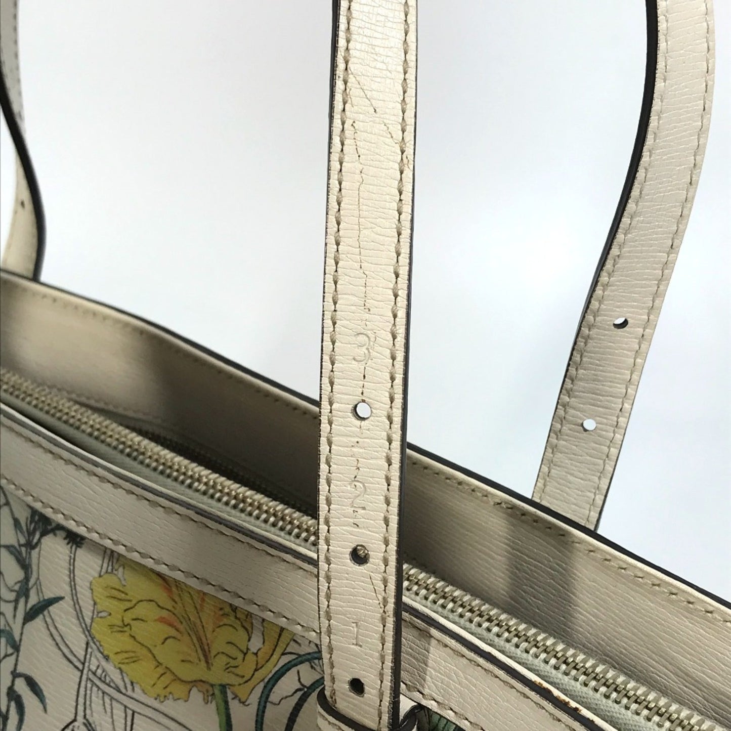 Gucci White Leather Tote Bag