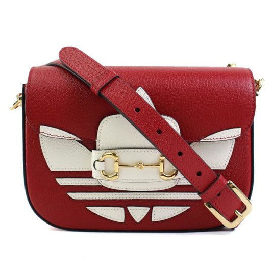 Gucci Red Color White Leather Shoulder Bag ()
