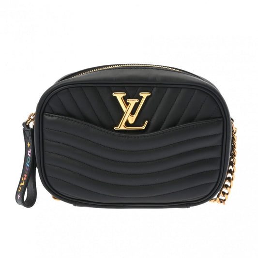 Louis Vuitton Noir Leather Shoulder Bag ()