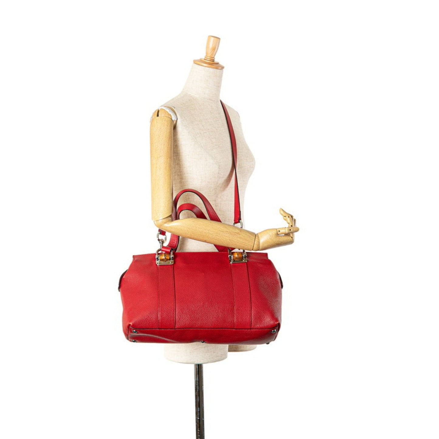 Gucci Red Color Leather Handbag Shoulder Bag