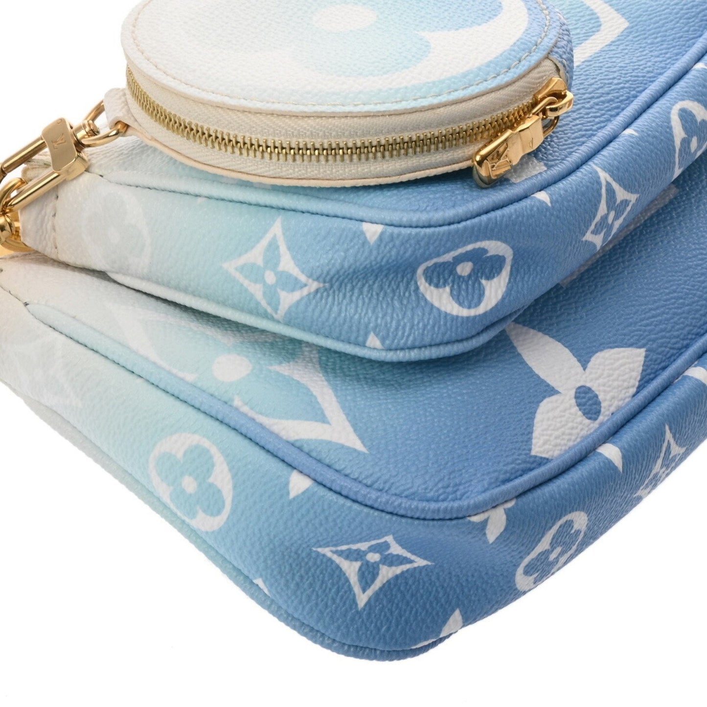 Louis Vuitton Blue White Monogram Pochette Shoulder Bag