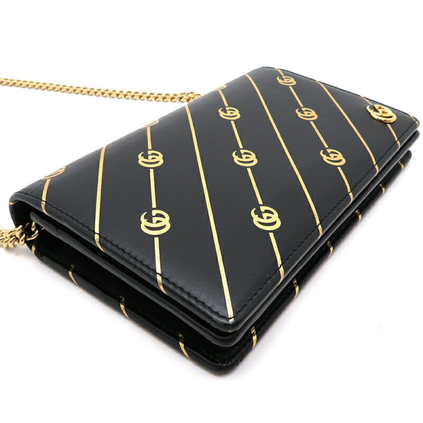 Gucci Black Leather Chain/Shoulder Wallet