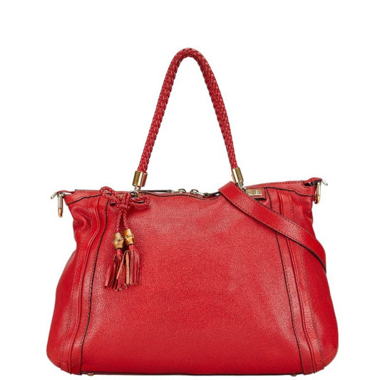 Gucci Red Color Leather Handbag Shoulder Bag ()