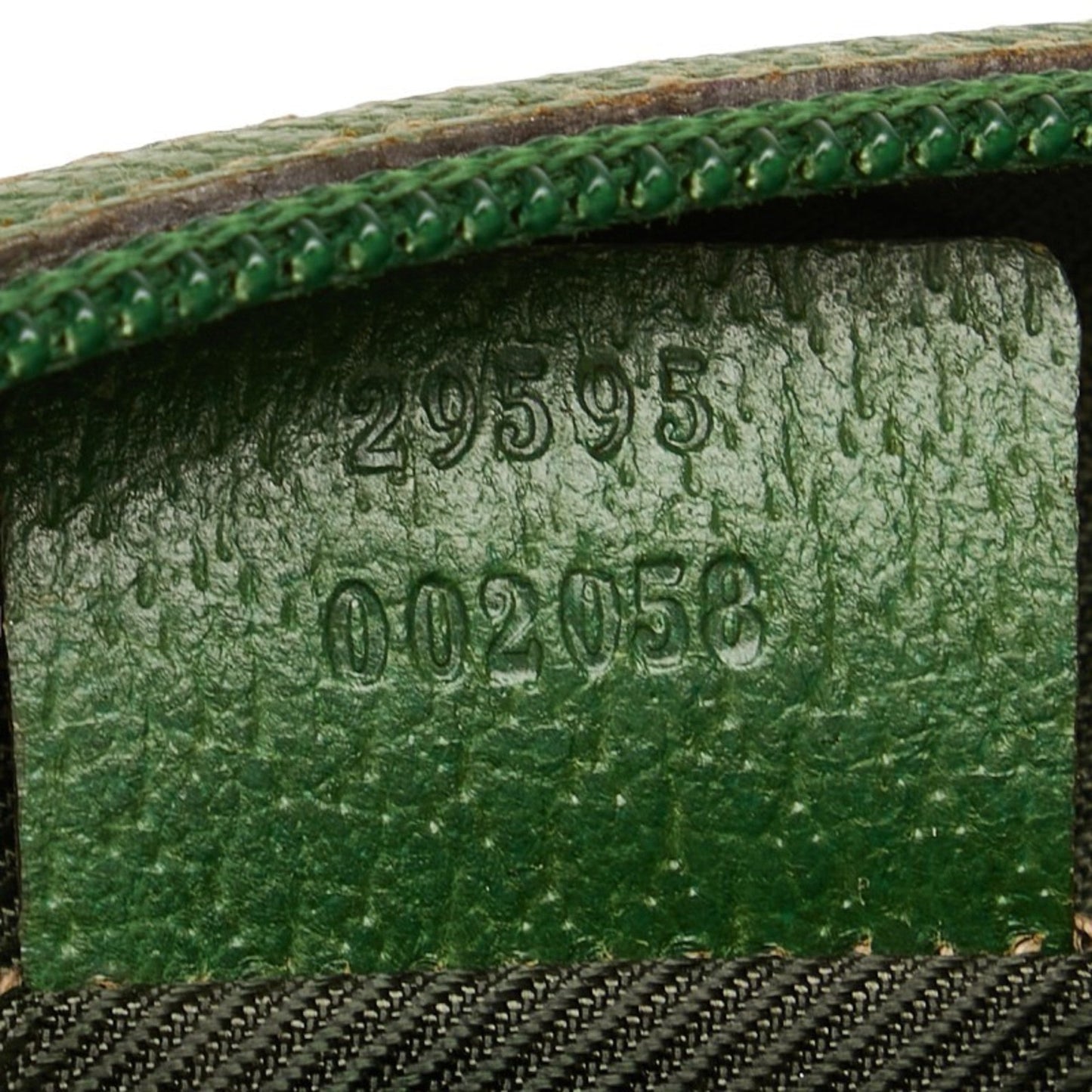 Gucci Beige Green Canvas Leather Pouch