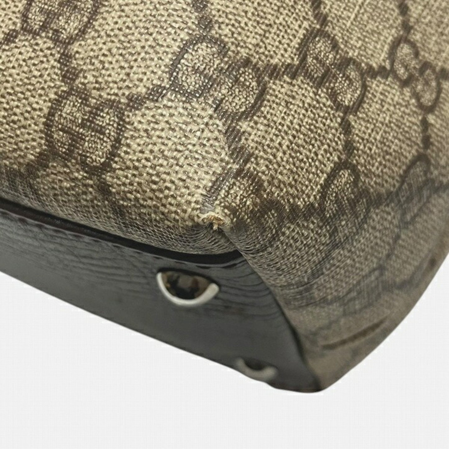 Gucci Brown Pvc Leather Tote Bag