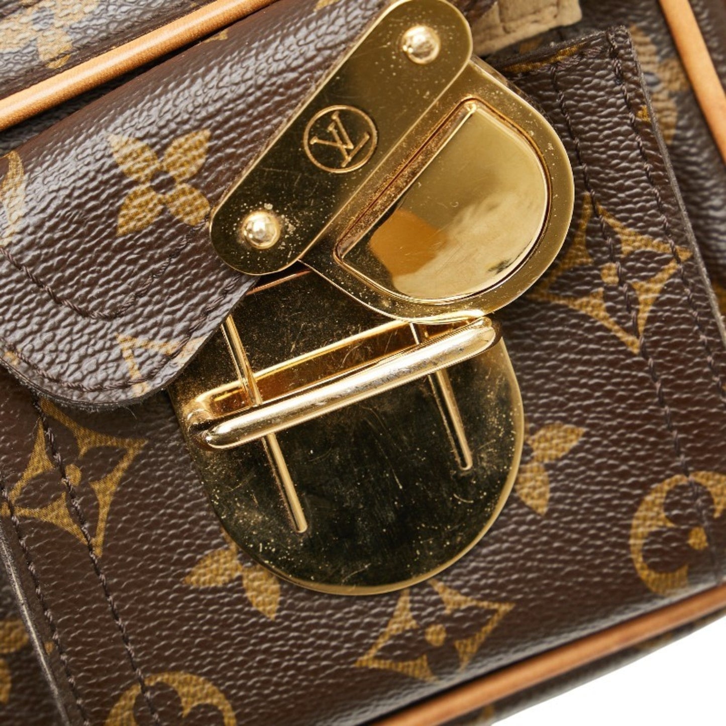 Louis Vuitton Brown Pvc Leather Handbag Shoulder Bag