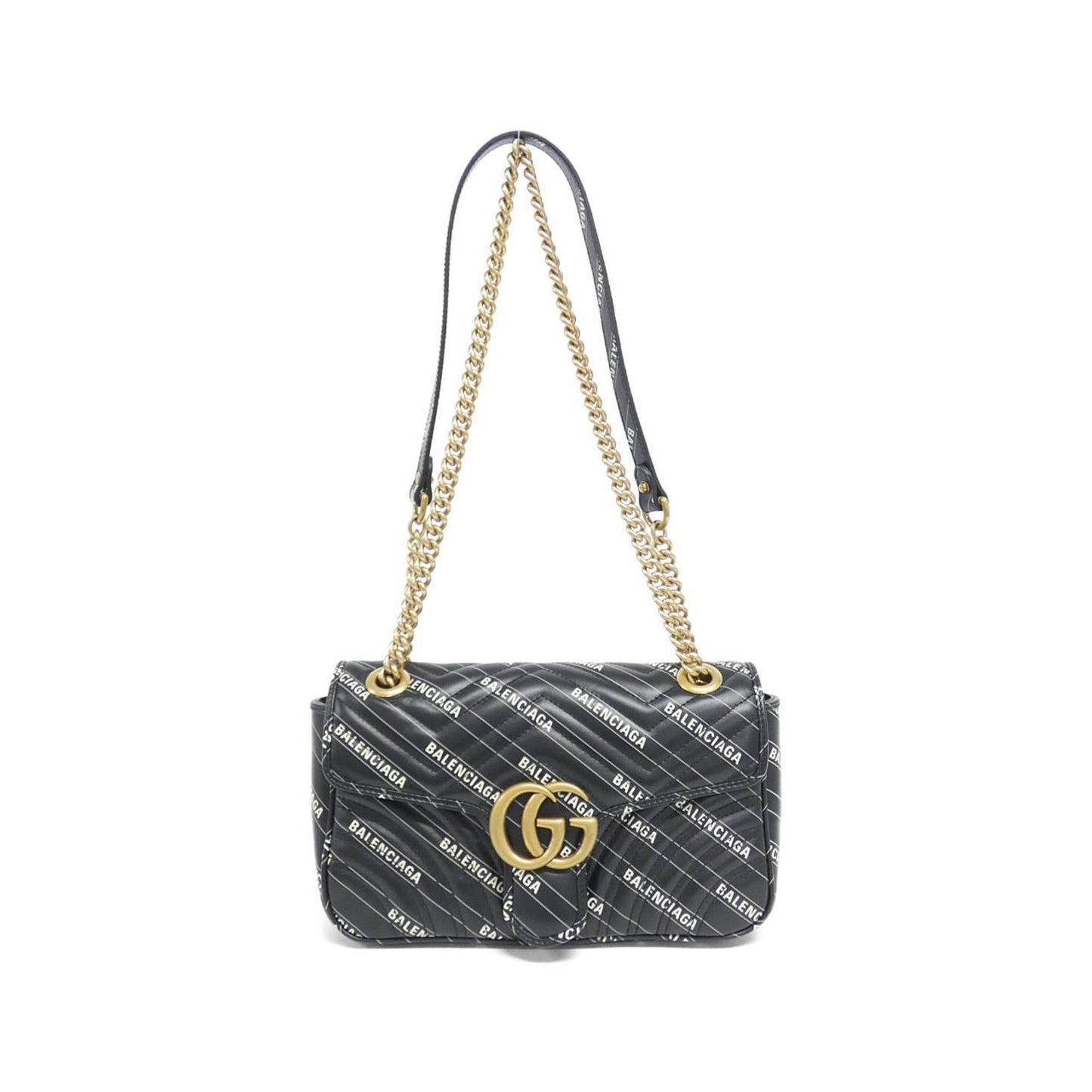 Gucci Black White Leather Shoulder Bag
