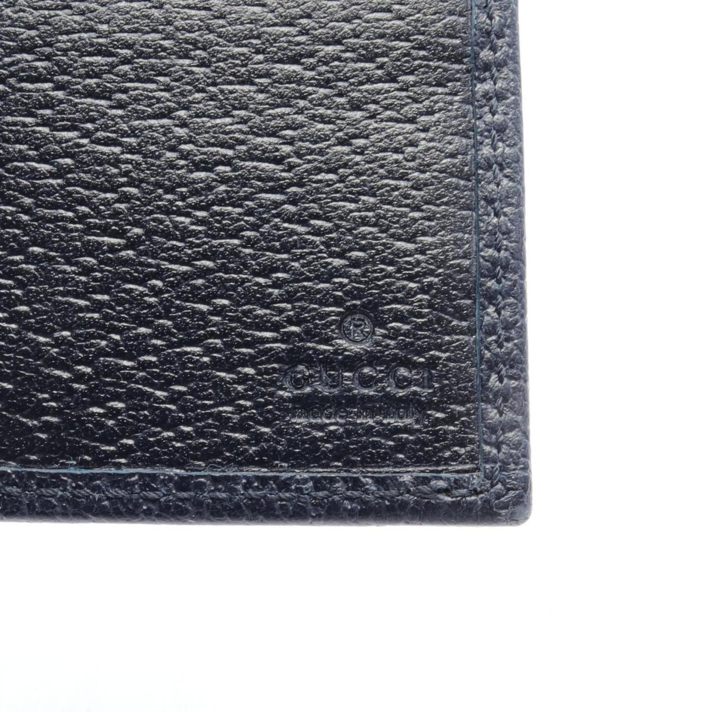 Gucci Beige Navy Red Color Gg Supreme Leather Wallet (Bi-Fold)