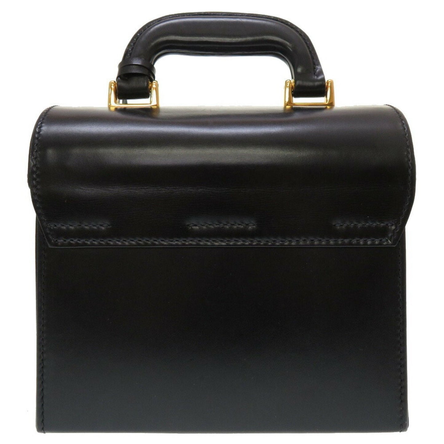 Gucci Black Leather Handbag Vanity Bag