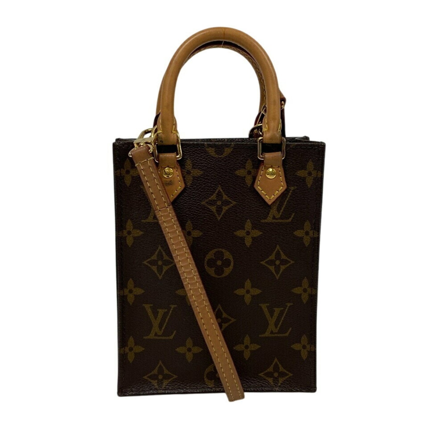 Louis Vuitton Monogram Brown Leather Shoulder Bag ()