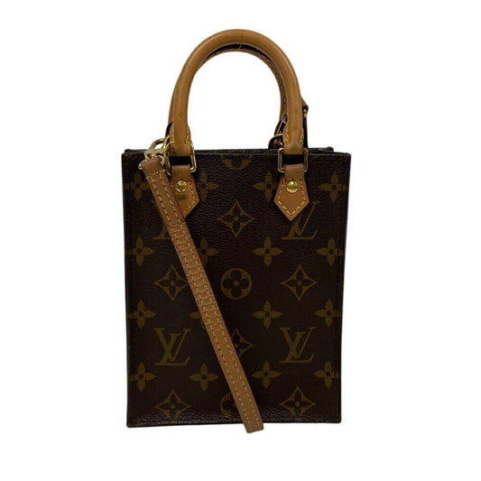 Louis Vuitton Monogram Brown Leather Shoulder Bag ()