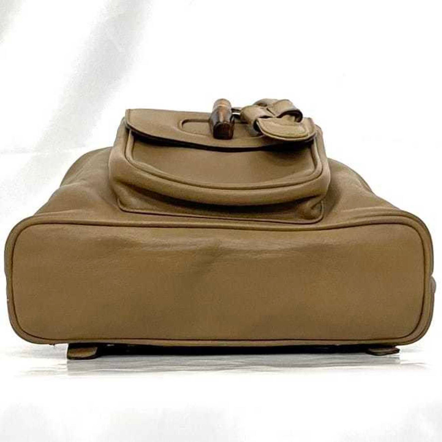 Gucci Beige Leather Bamboo Backpack