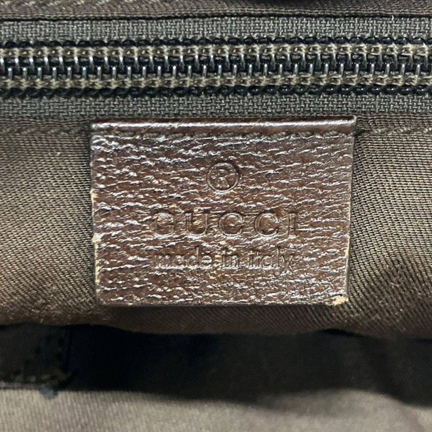 Gucci Brown Gg Canvas Leather Shoulder Bag