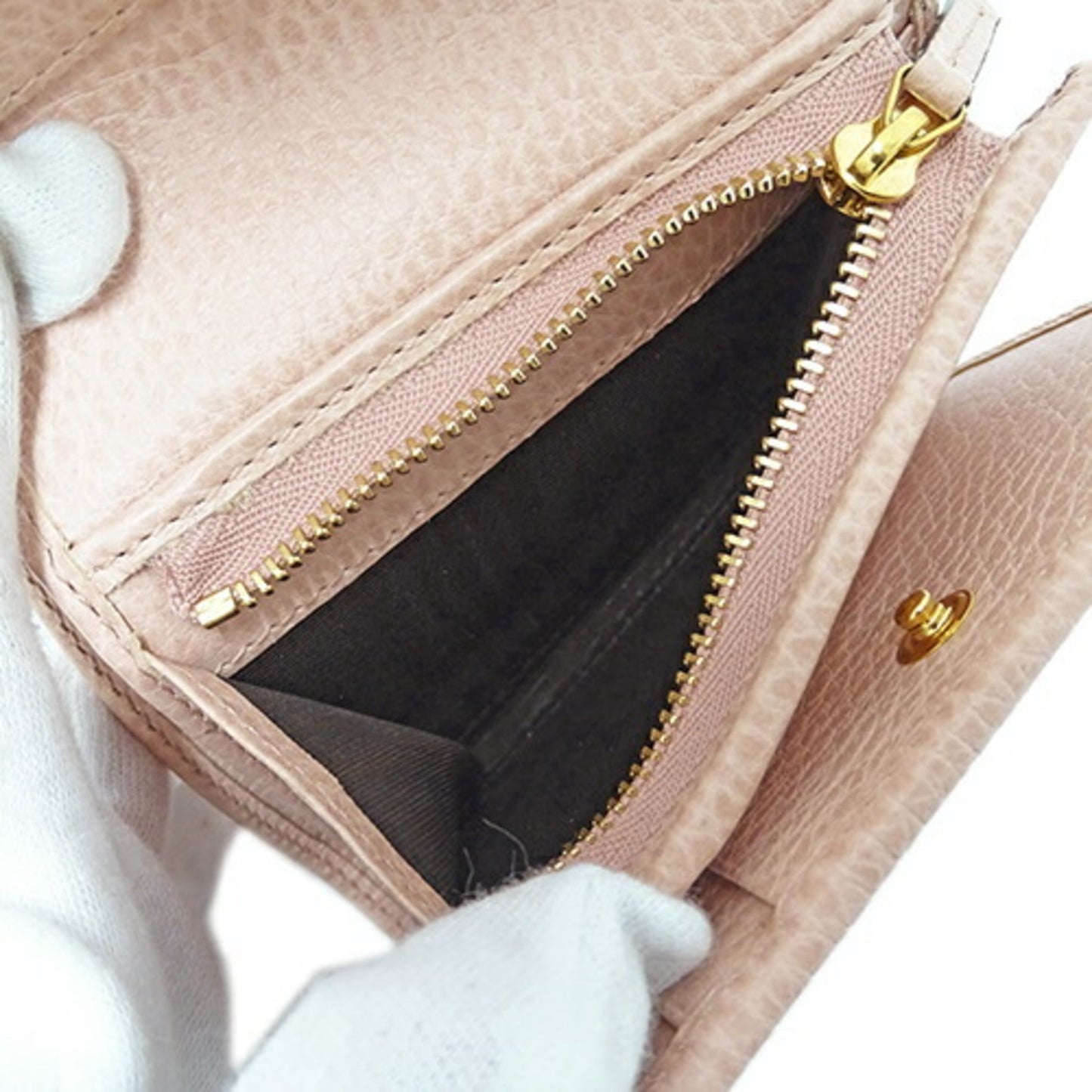 Gucci Pink Leather Wallet (Tri-Fold)