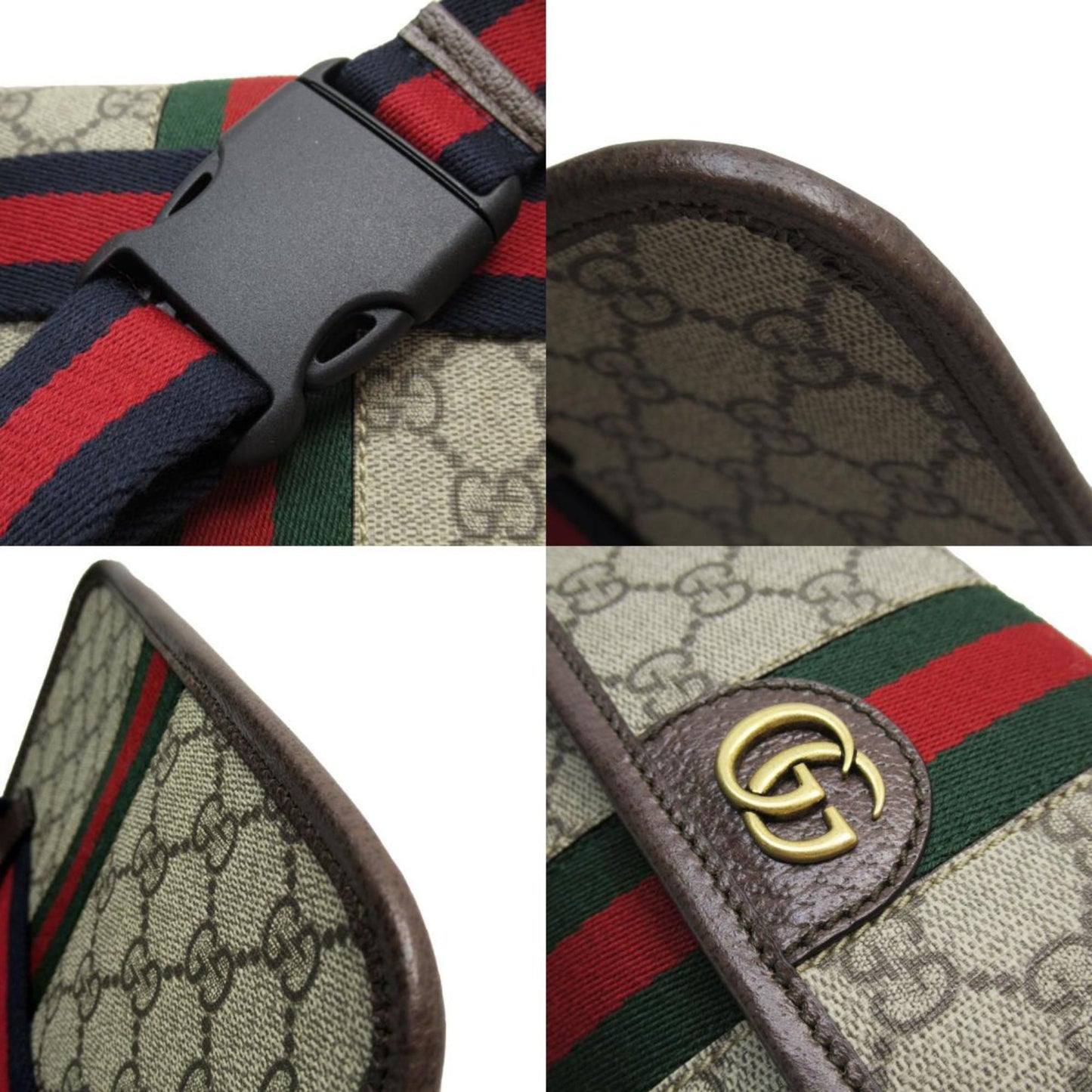 Gucci Beige Brown Pvc Sling Bag
