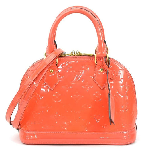 Louis Vuitton Pink Orange Patent Leather Handbag Shoulder Bag ()