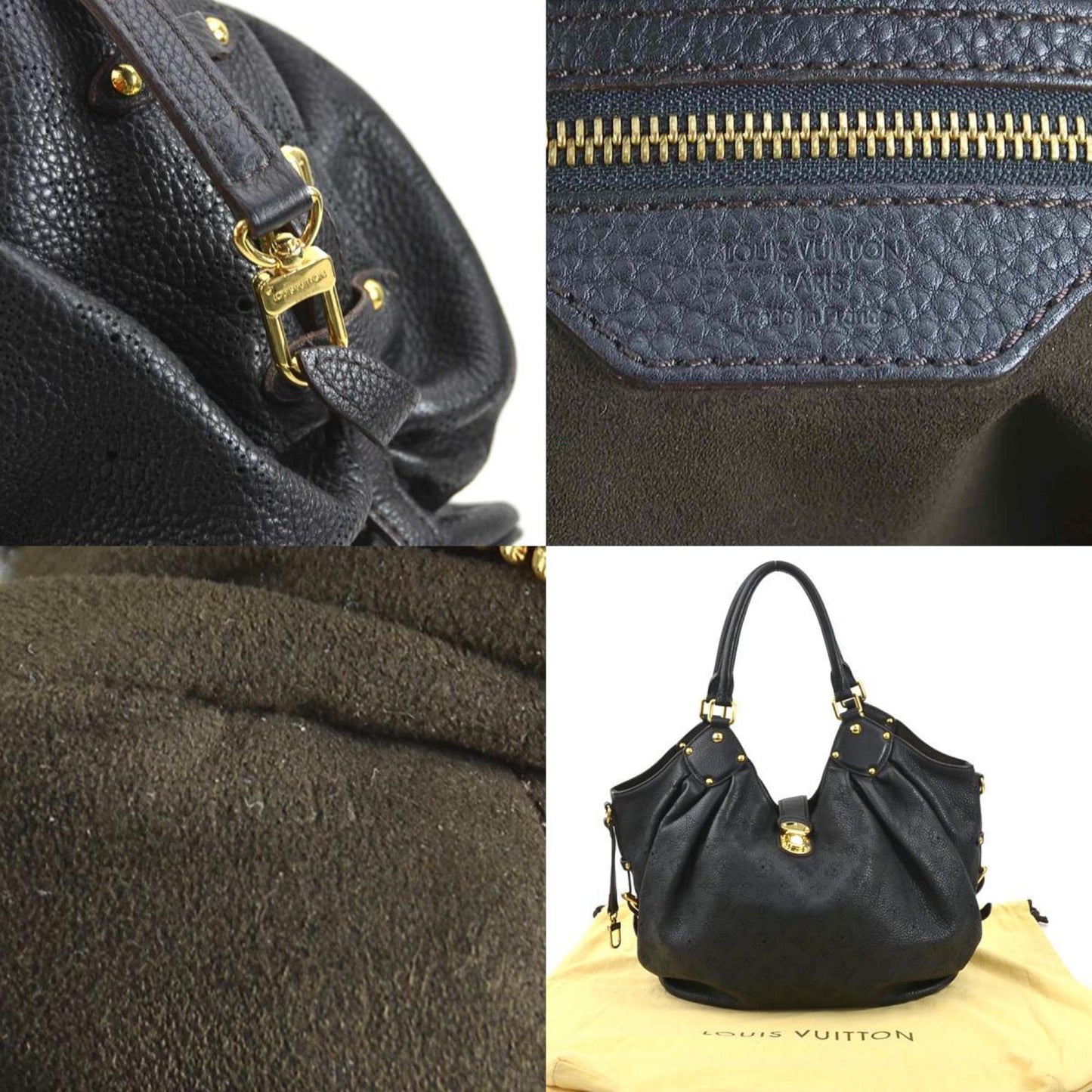 Louis Vuitton Black Mahina Leather Shoulder Bag