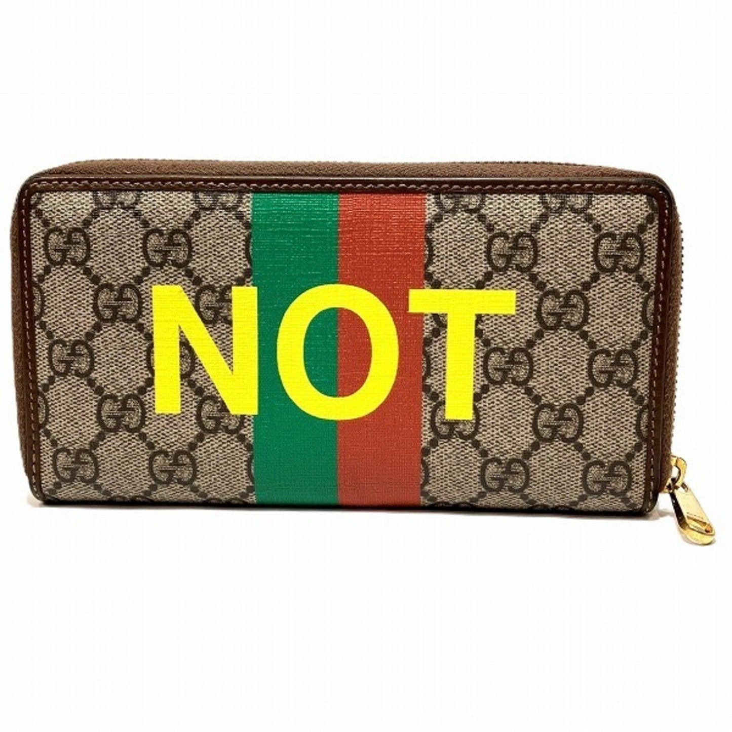 Gucci Brown Gg Supreme Canvas Leather Coin Purse/Coin Case