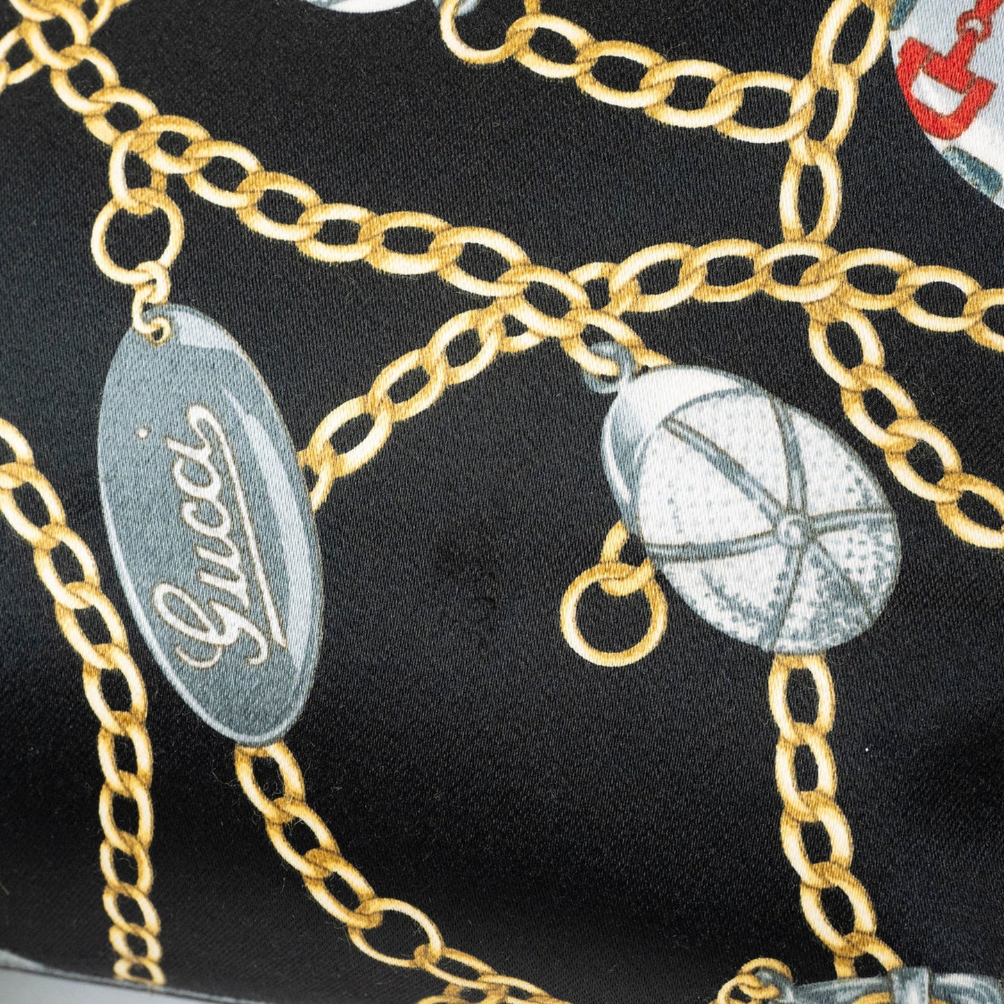 Gucci Black Satin Leather Tote Bag