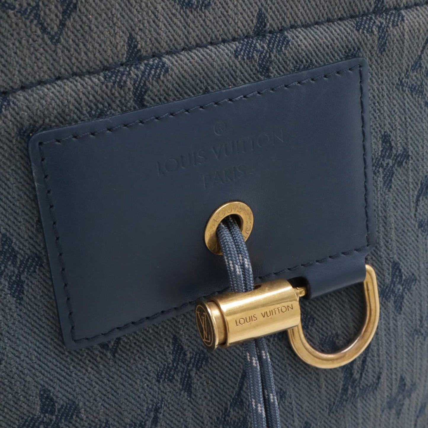 Louis Vuitton Monogram Denim Navy Monogram Denim Leather Backpack Shoulder Bag