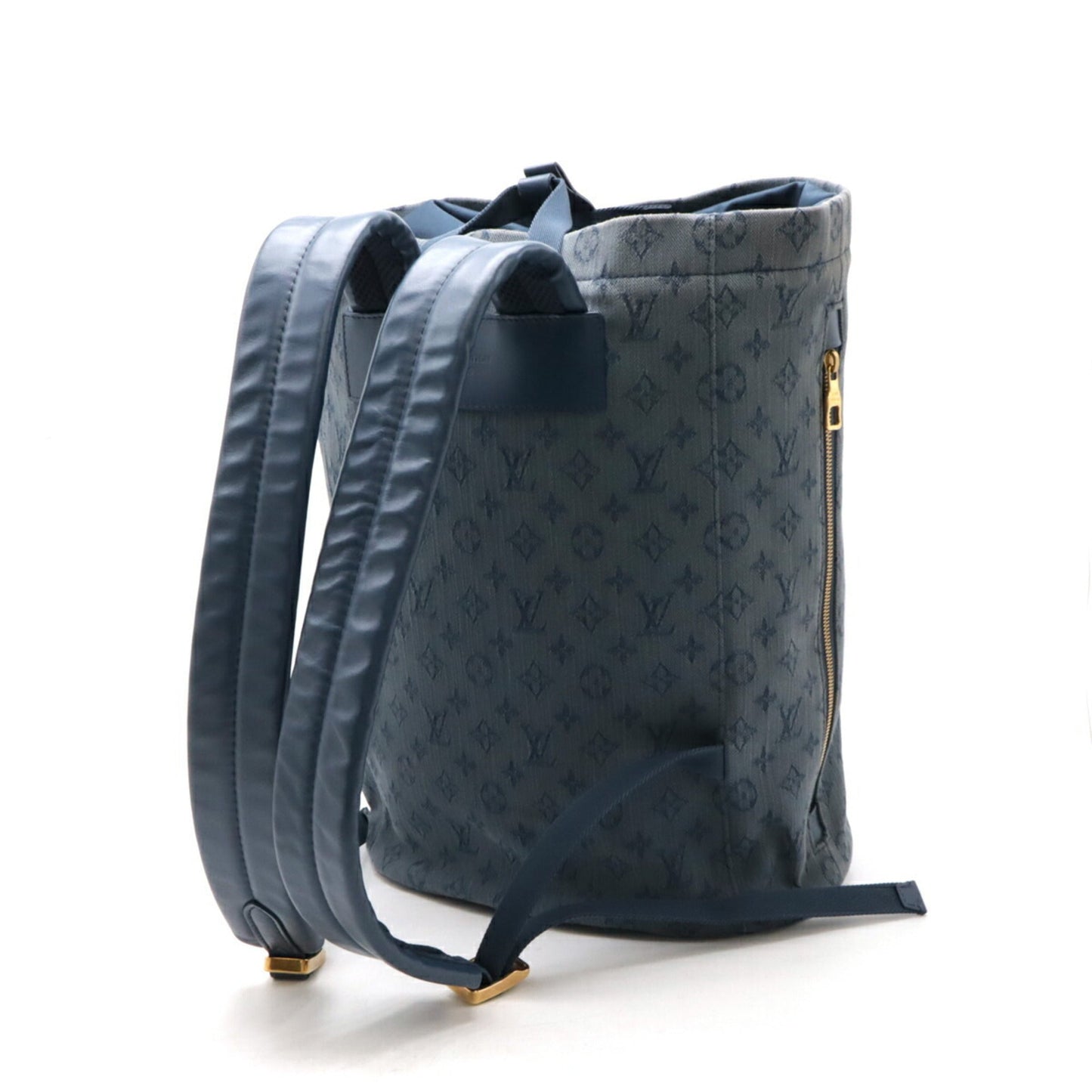 Louis Vuitton Monogram Denim Navy Monogram Denim Leather Backpack Shoulder Bag