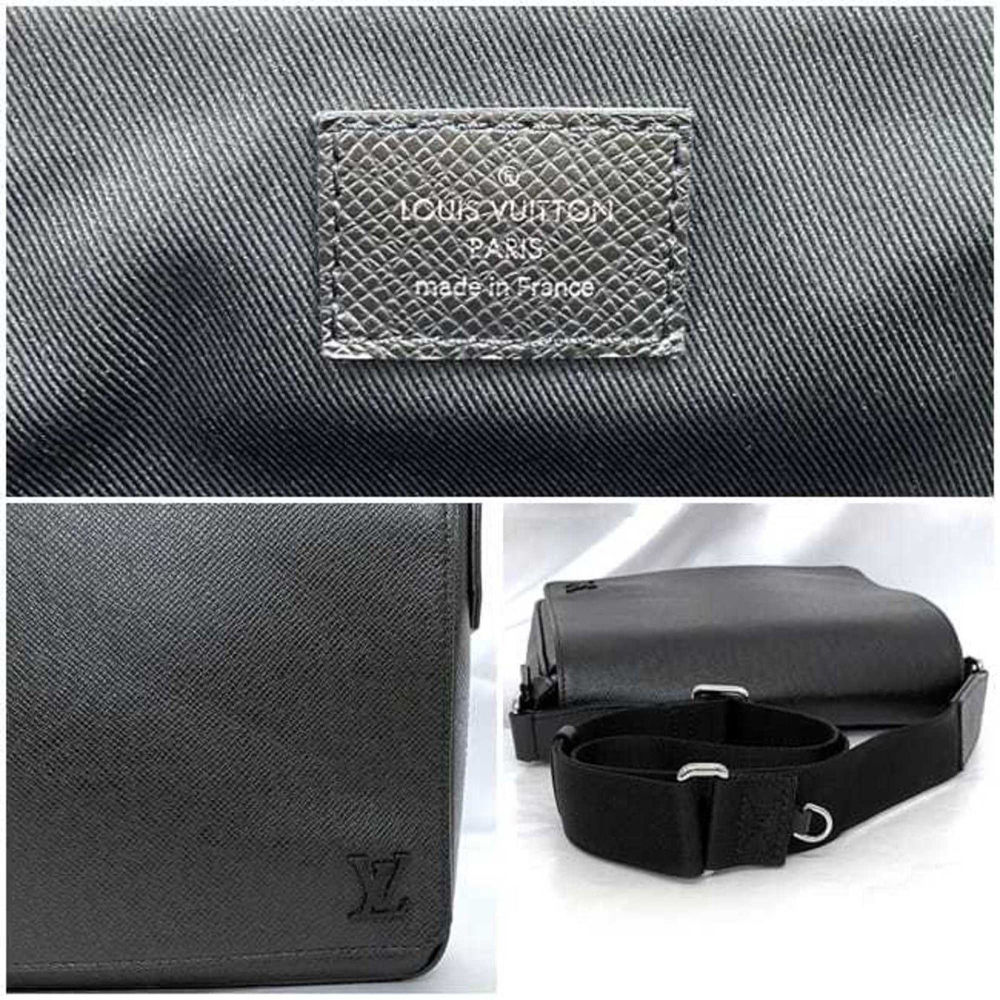 Louis Vuitton Black Noir Taiga Leather Leather Messenger Bag Shoulder Bag