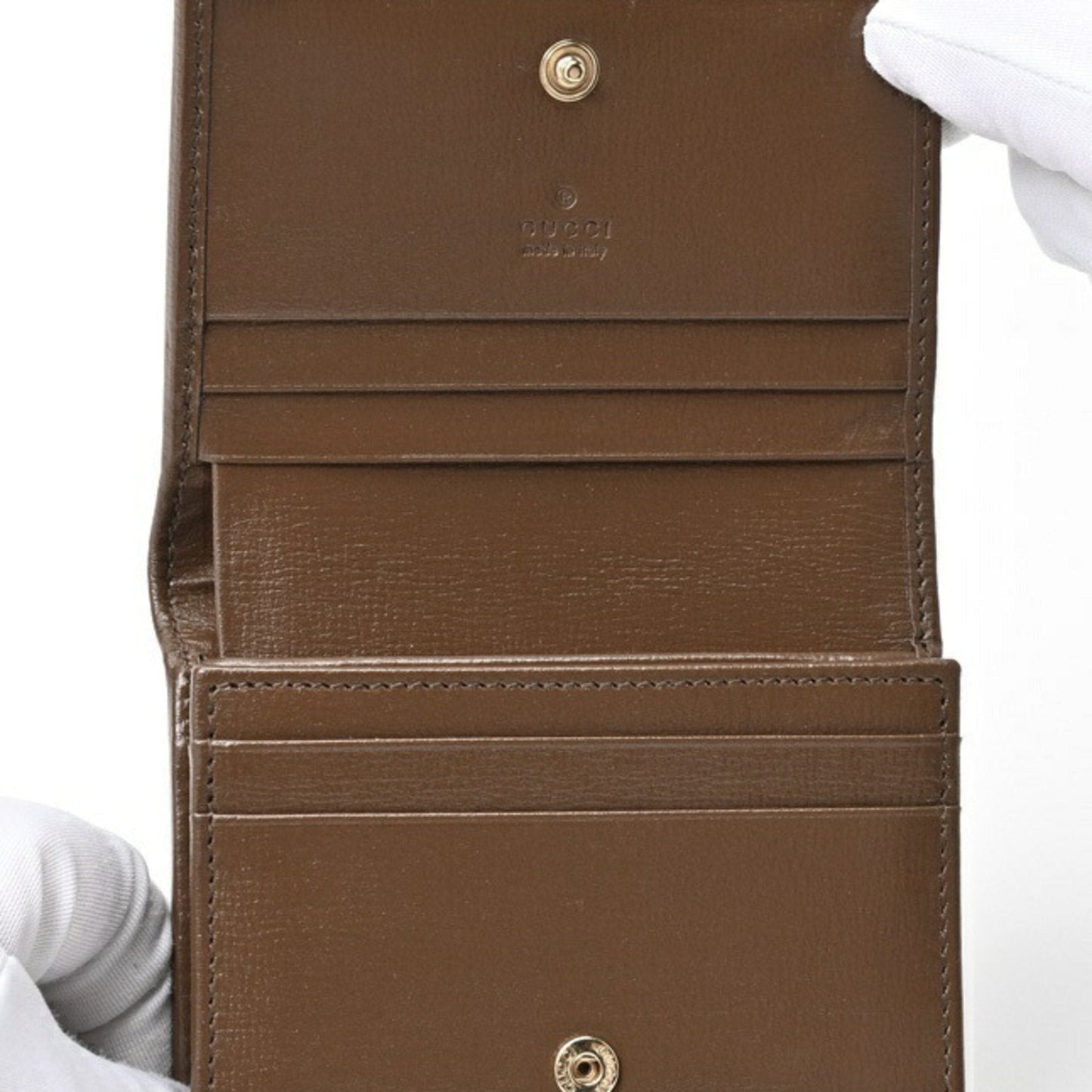 Gucci Gg Supreme Brown Gg Supreme Leather Card Wallet