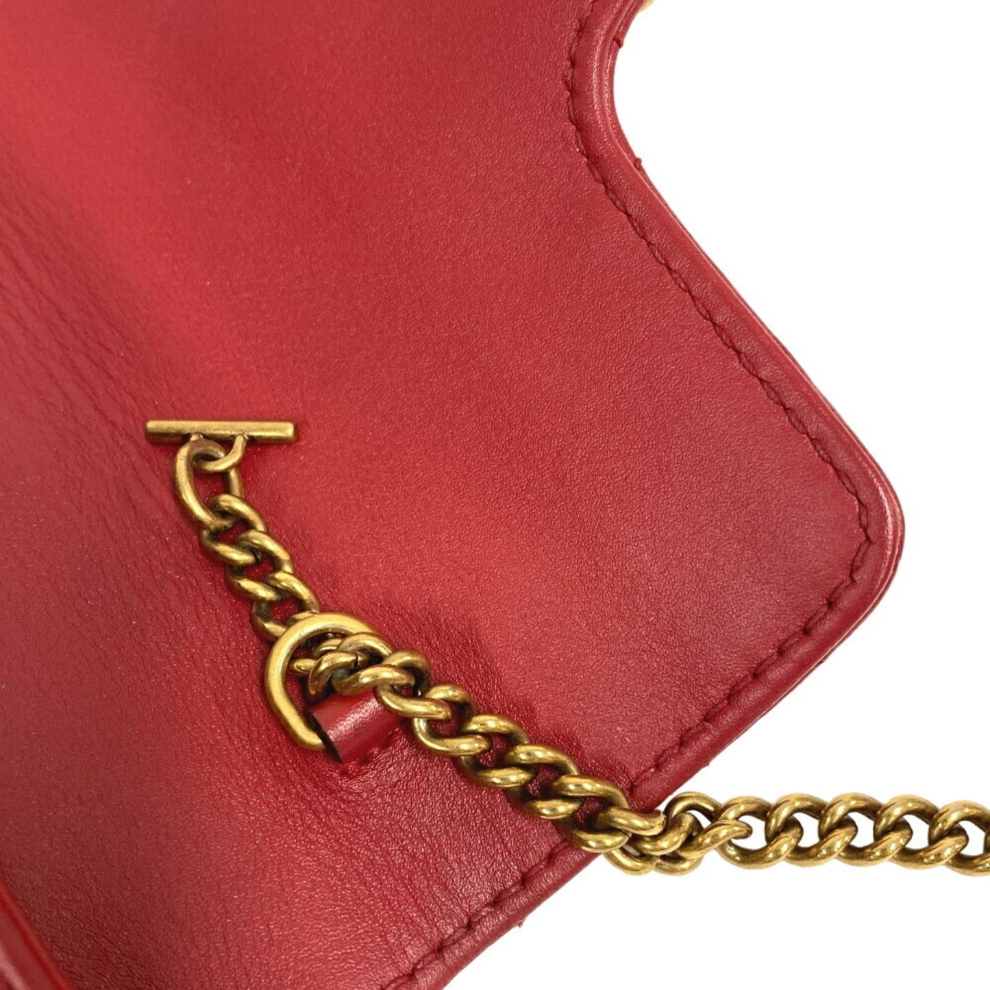 Gucci Red Color Leather Shoulder Bag