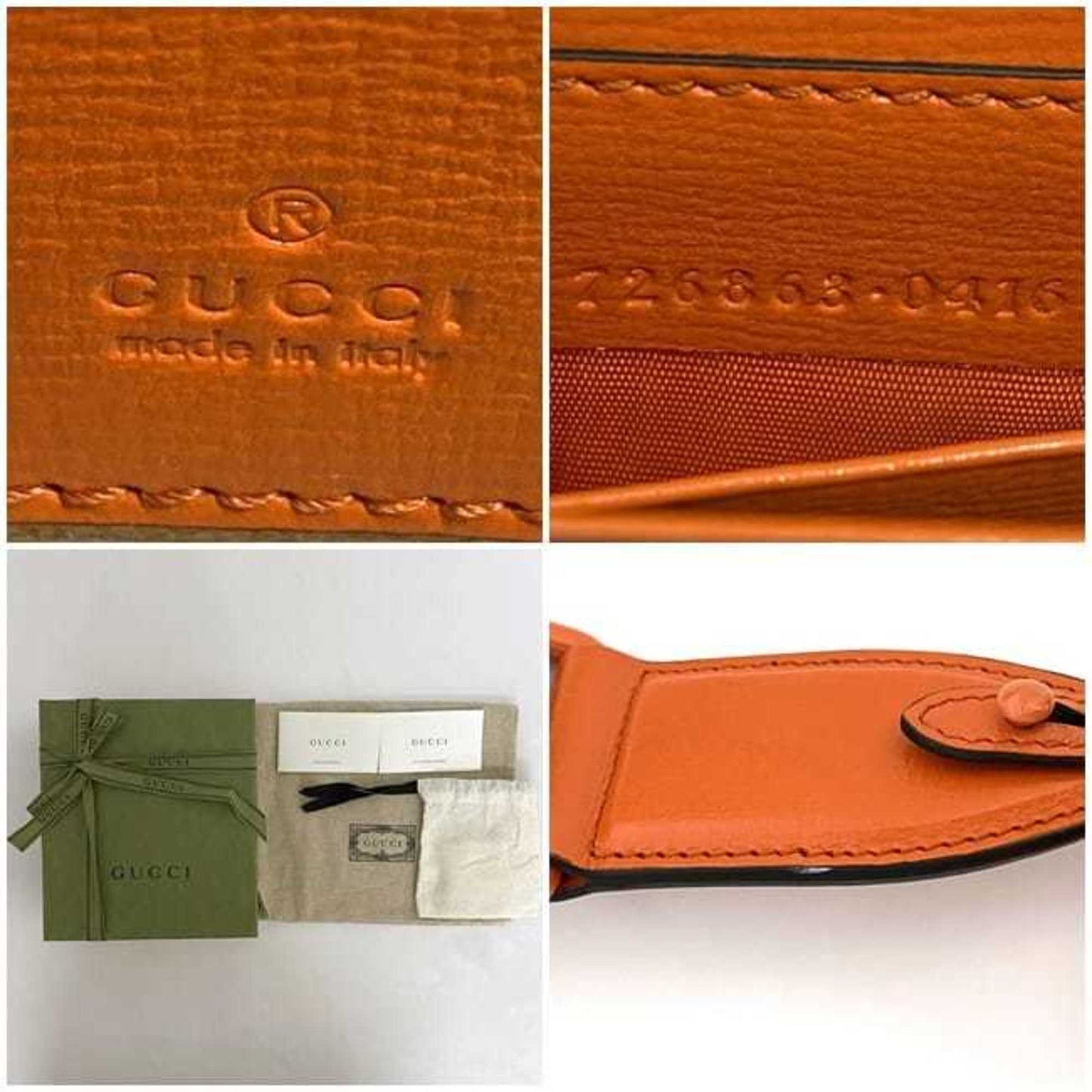 Gucci Horsebit Orange Leather Canvas Shoulder Bag