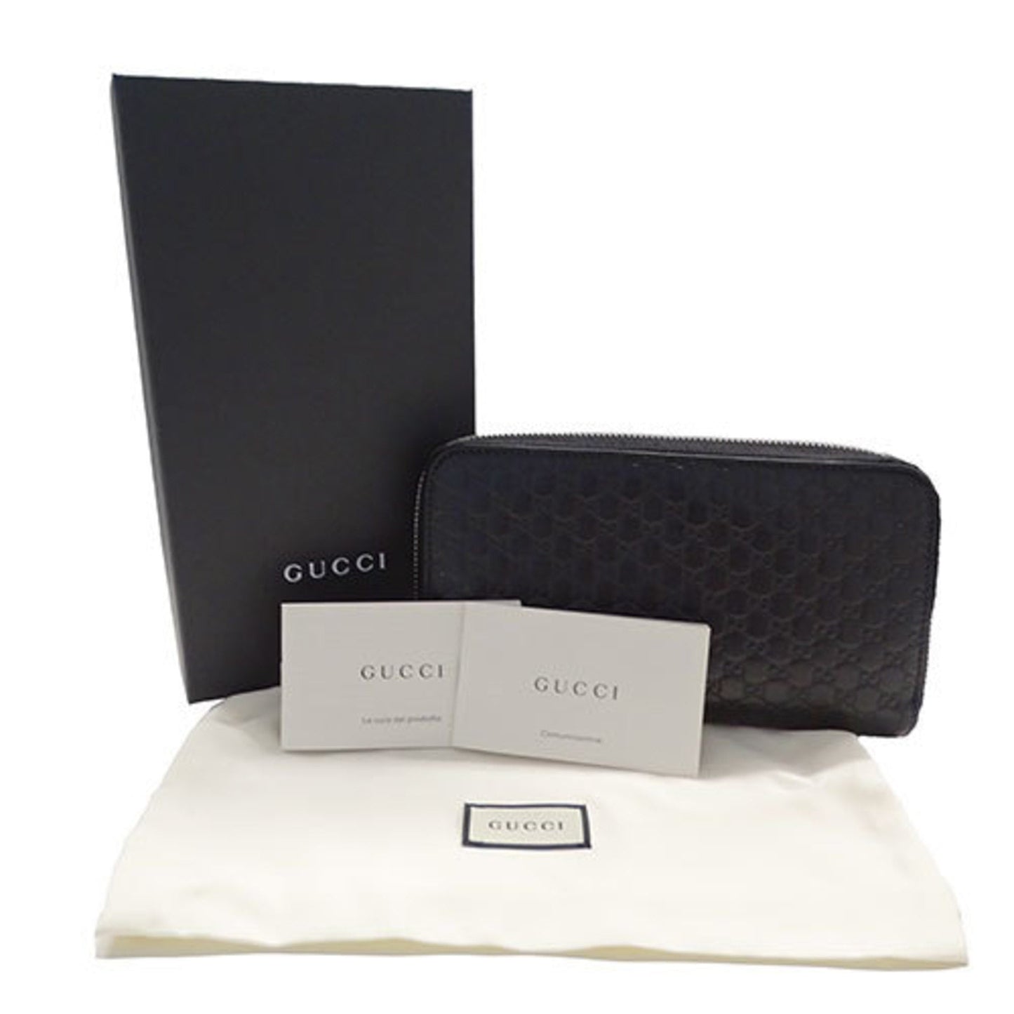 Gucci Black Leather Long Wallet (Bi-Fold)