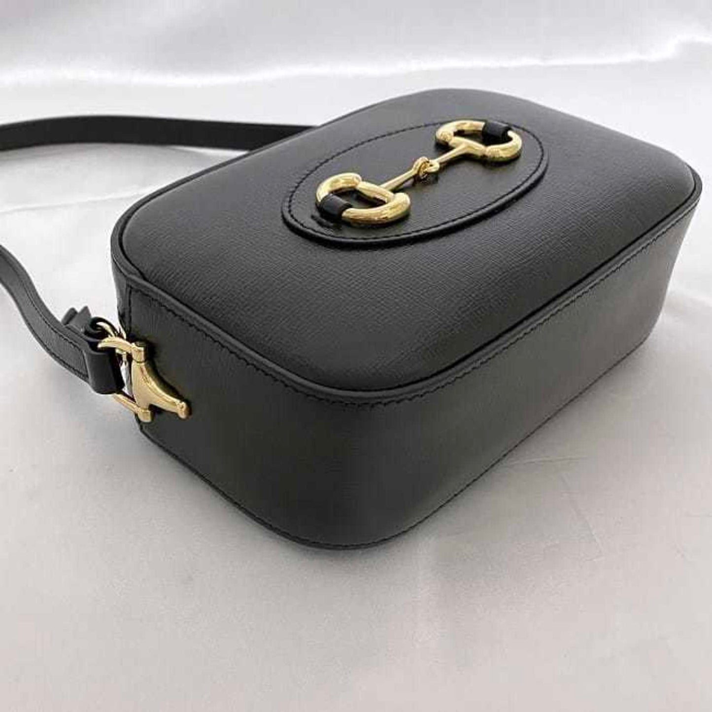 Gucci Horsebit Black Leather Pochette Shoulder Bag