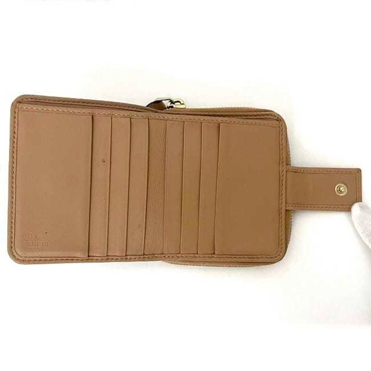 Gucci Beige Gold Leather Wallet (Bi-Fold)