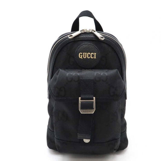 Gucci Black Nylon Canvas Leather Shoulder Bag Sling Bag ()