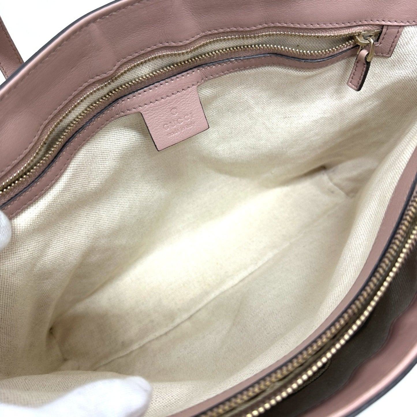 Gucci Beige Patent Leather Tote Bag