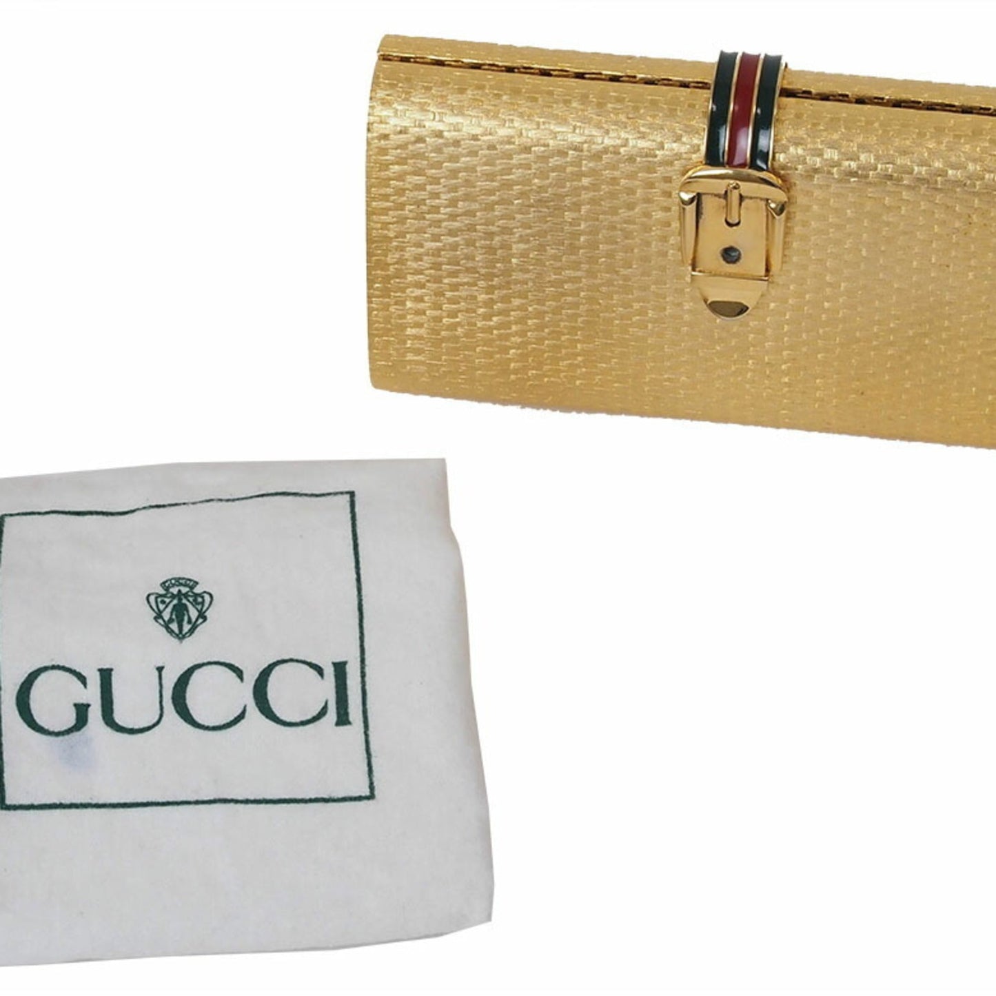 Gucci Gold Metal Clutch Bag