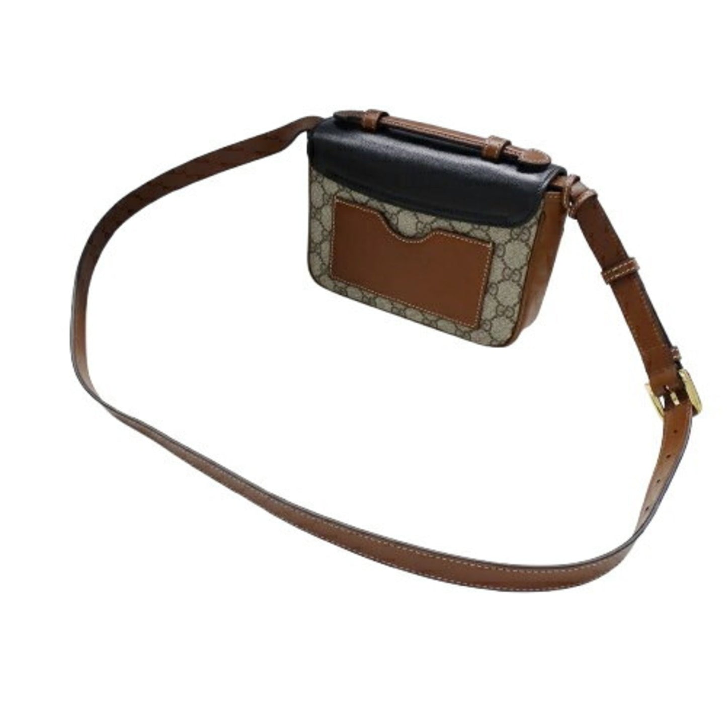 Gucci Padlock Black Brown Canvas Gg Supreme Handbag Shoulder Bag