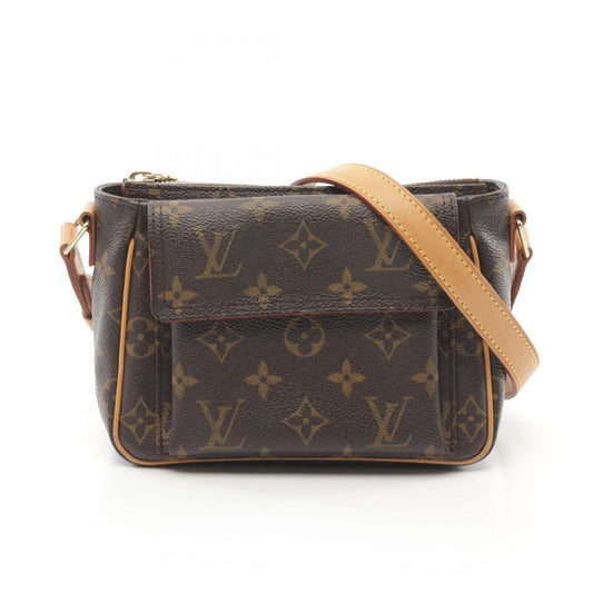 Louis Vuitton Monogram Brown Coated Canvas Leather Shoulder Bag ()