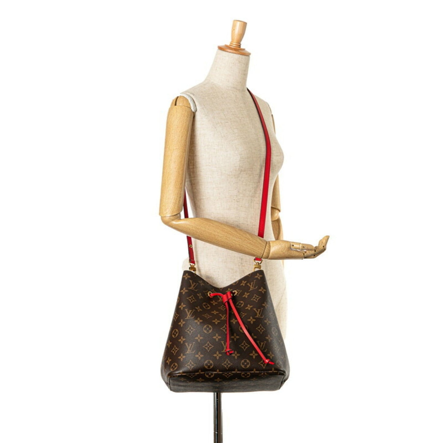 Louis Vuitton Coquelicots Red Brown Red Color Pvc Leather Shoulder Bag