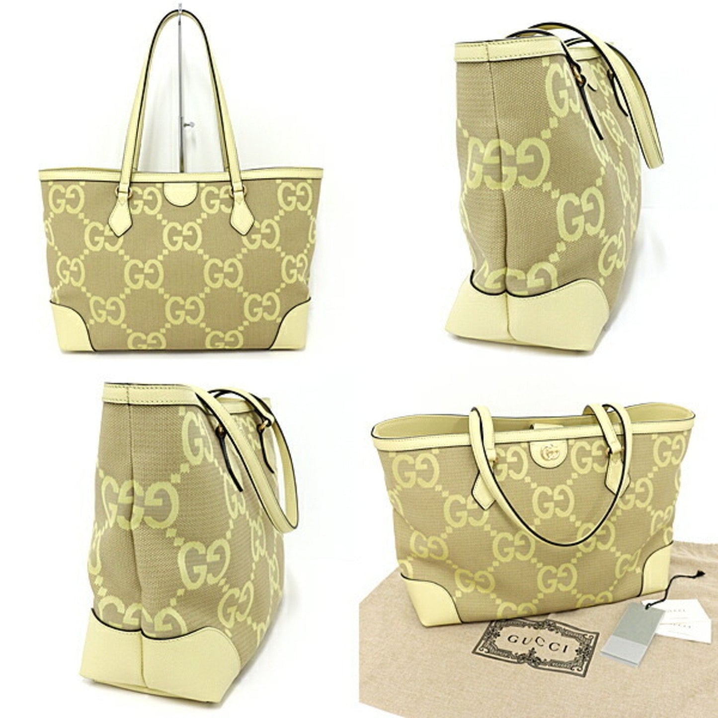 Gucci Yellow Gg Canvas Shoulder Bag Tote Bag