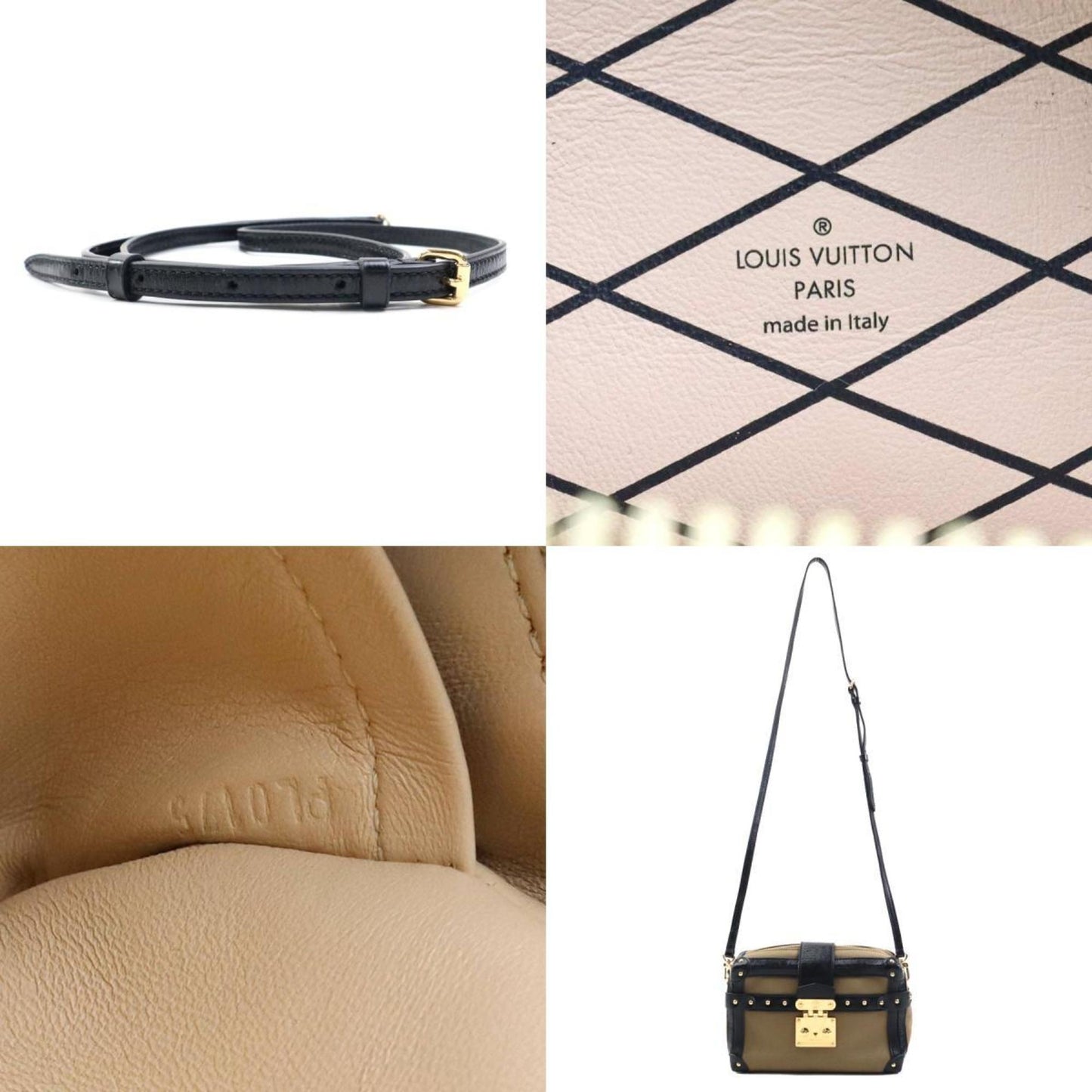 Louis Vuitton Black Khaki Canvas Leather Shoulder Bag