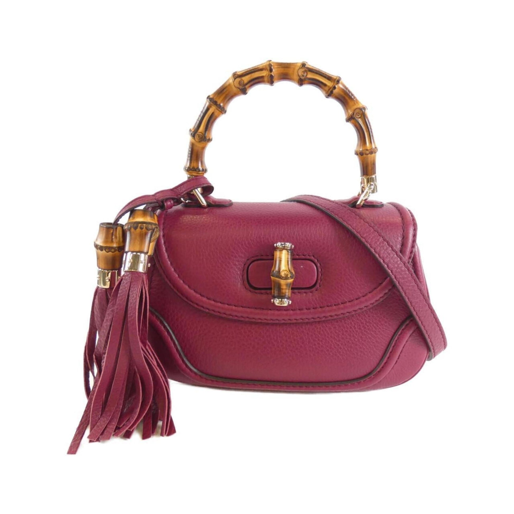 Gucci Bordeaux Leather Handbag ()
