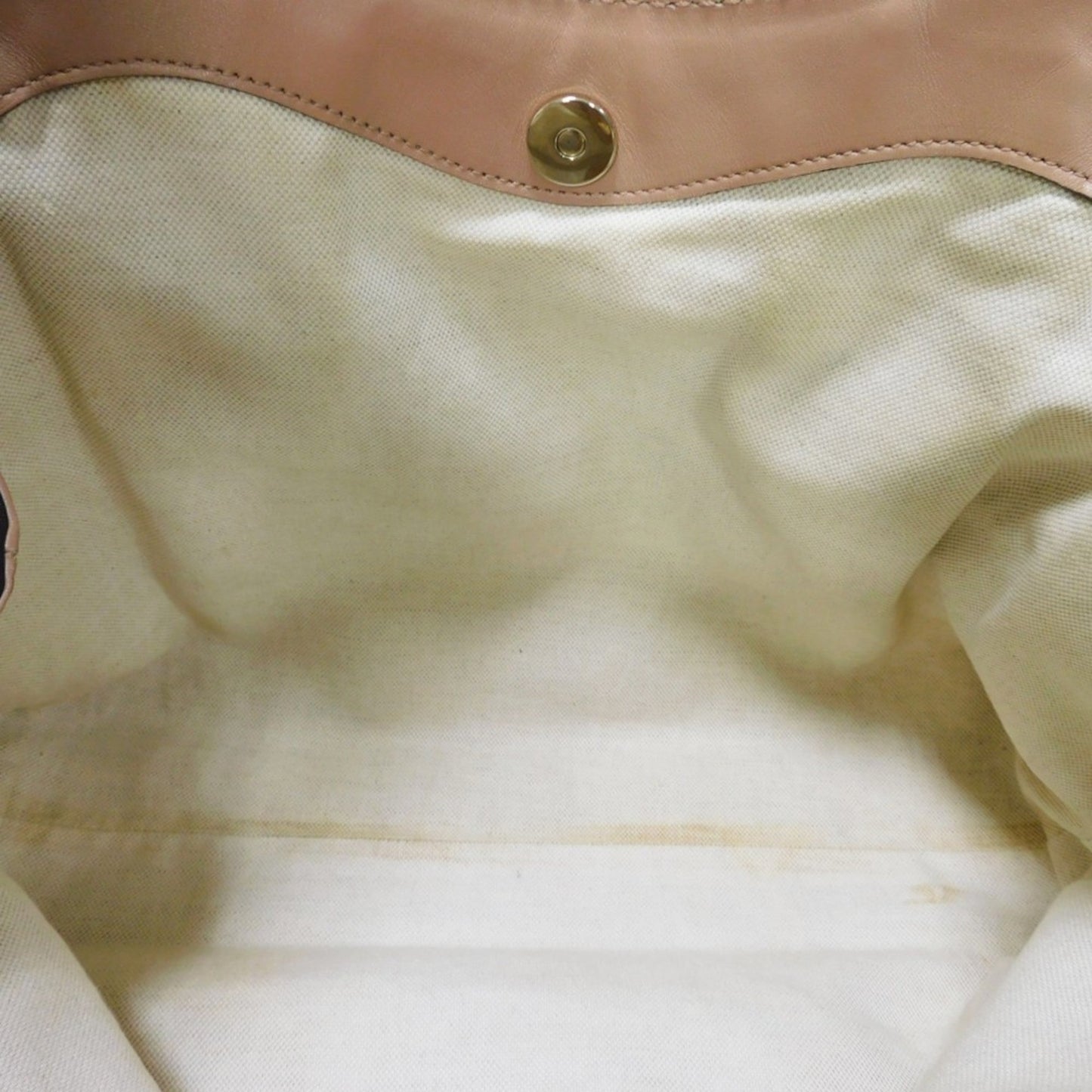 Gucci Beige Canvas Leather Handbag Tote Bag