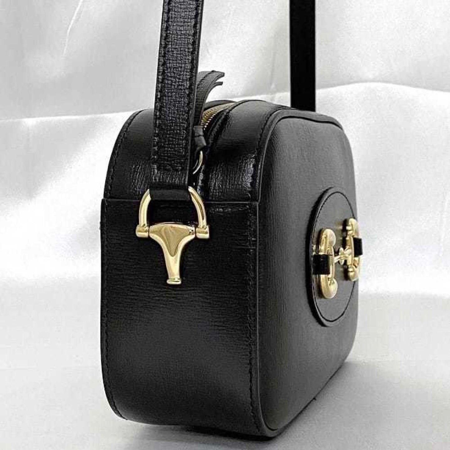 Gucci Horsebit Black Leather Pochette Shoulder Bag