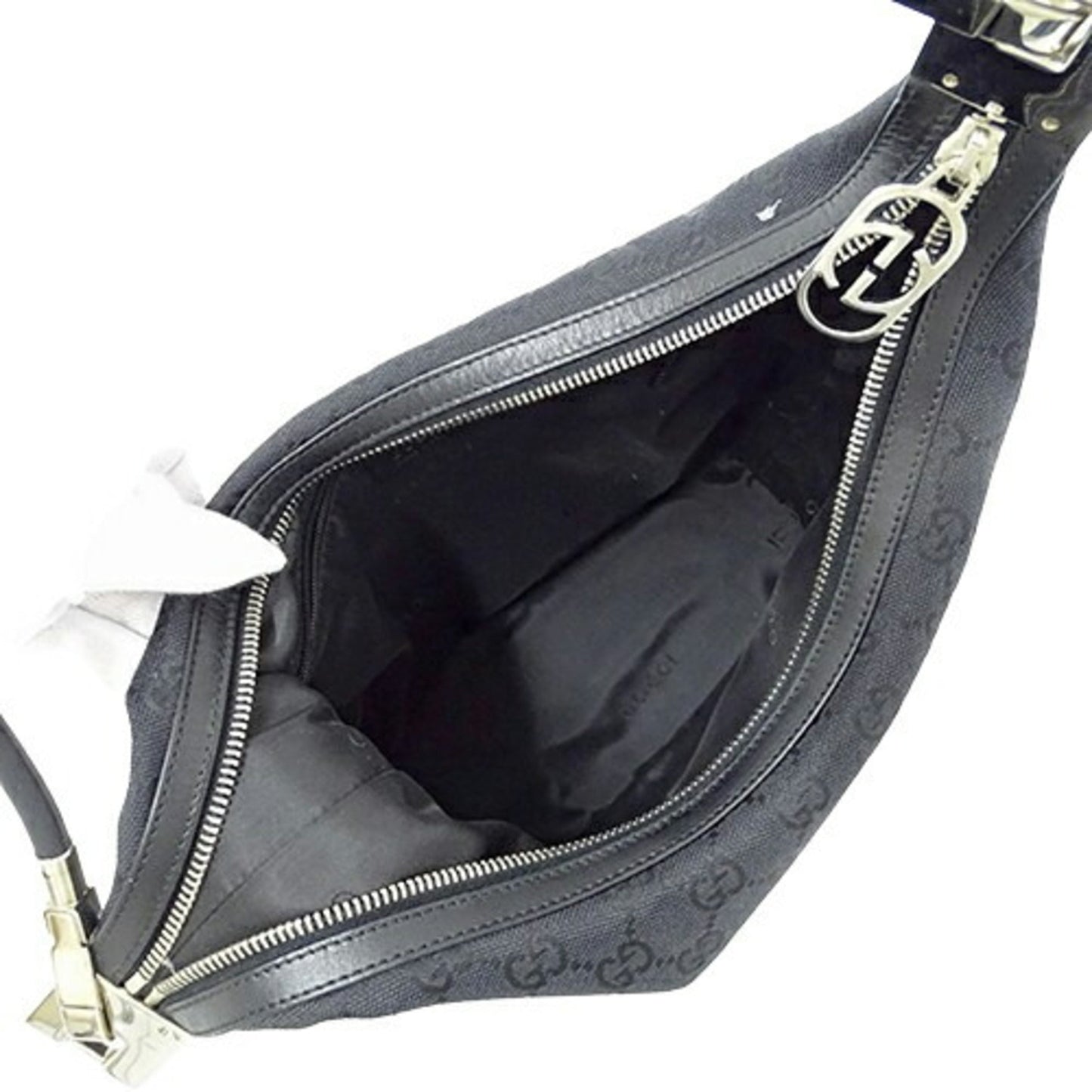 Gucci Black Gg Canvas Shoulder Bag