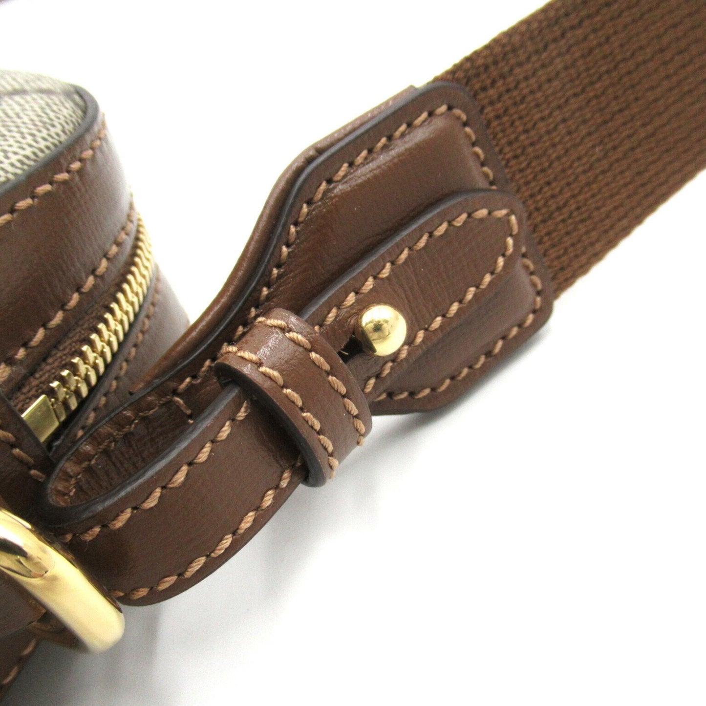 Gucci Brown Pvc Coated Canvas Leather Shoulder Bag