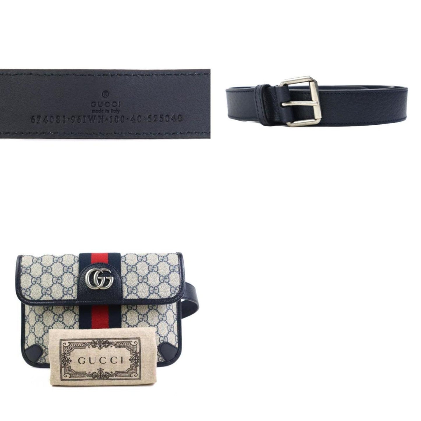 Gucci Ophidia Navy Gg Supreme Fanny Pack