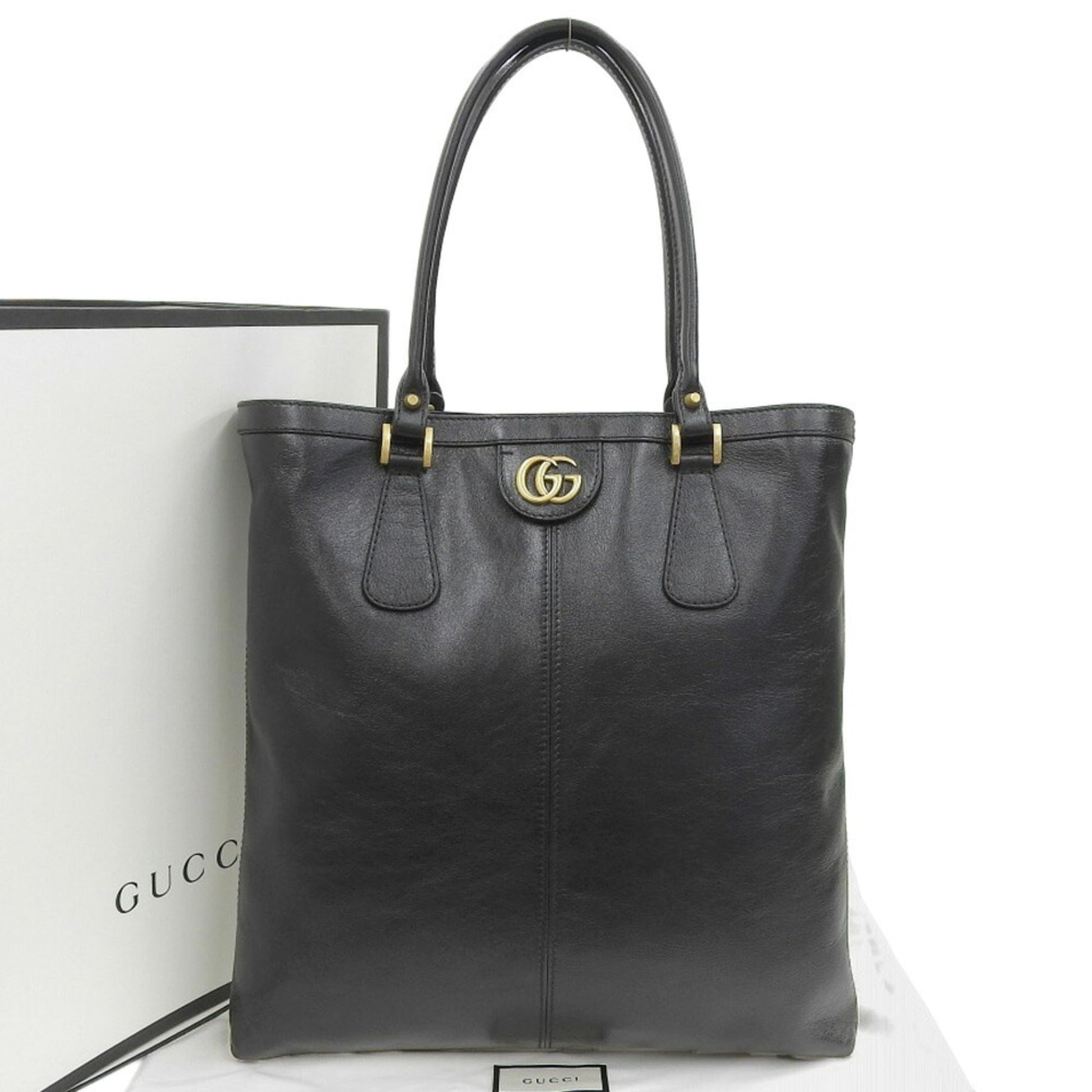 Gucci Gg Marmont Black Leather Tote Bag ()